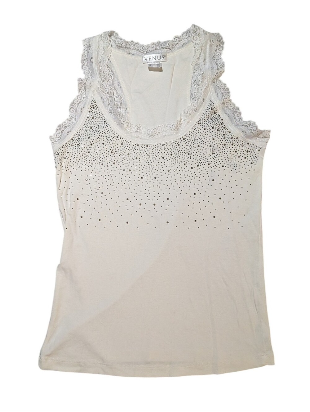 Venus Jeweled Lace Tank Medium